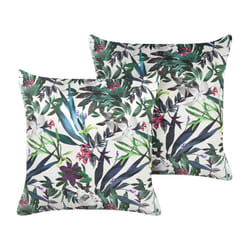 Set of 2 Velvet Cushions Leaf Pattern 45 x 45 cm Green GASTERIA