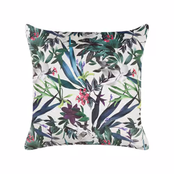 Set of 2 Velvet Cushions Leaf Pattern 45 x 45 cm Green GASTERIA