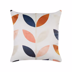 Velvet Cushion Leaf Pattern 45 x 45 cm Off-White QUINOA