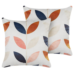 Set of 2 Decorative Cushions QUINOA Velvet 45 x 45 cm Multicolour Plant Pattern
