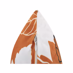 Velvet Cushion Leaf Pattern 45 x 45 cm Orange POINSETTIA