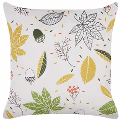 Set of 2 Decorative Cushions MULLEIN Velvet 45 x 45 cm Multicolour Plant Pattern