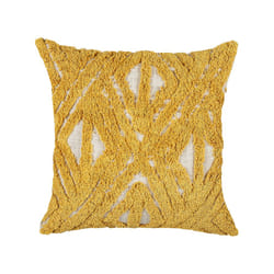 Tufted Cotton Cushion Geometric Pattern 45 x 45 cm Yellow ALCEA