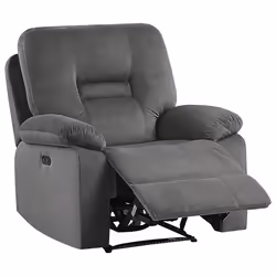Electric Recliner Chair BERGEN LED Velvet Dark Grey