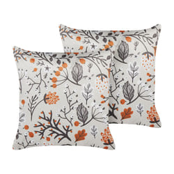 Set of 2 Velvet Cushions 45 x 45 cm Off-White MONTBRETIA