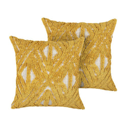 Set of 2 Tufted Cotton Cushions Geometric Pattern 45 x 45 cm Yellow ALCEA