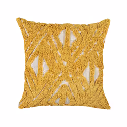 Set of 2 Tufted Cotton Cushions Geometric Pattern 45 x 45 cm Yellow ALCEA
