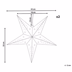 Set of 2 Hanging Decorations Star MOTTI Paper 45 cm Black