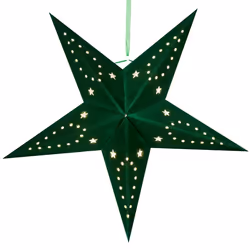 Set of 2 Hanging Decorations Star MOTTI Paper 45 cm Emerald Green