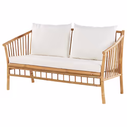 Garden Lounge Set with Table 4 Seater MAGGIORE Bamboo Wood Light Brown