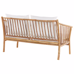Garden Lounge Set with Table 4 Seater MAGGIORE Bamboo Wood Light Brown
