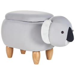 Storage Animal Stool COALA Velvet Light Grey