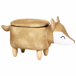 Storage Animal Stool FOX Velvet Orange
