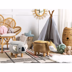Storage Animal Stool FOX Velvet Orange