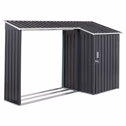 Garden Shed AOSTA Metal 270 cm 105 cm Black