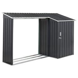 Garden Shed AOSTA Metal 270 cm 105 cm Black