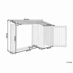 Garden Shed AOSTA Metal 270 cm 105 cm Black