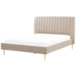 Bed Velvet MARVILLE 180 x 200 cm (EU Super King) Sand Beige