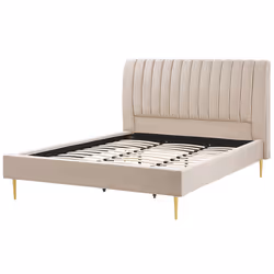Bed Velvet MARVILLE 180 x 200 cm (EU Super King) Sand Beige