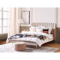 Bed Velvet MARVILLE 180 x 200 cm (EU Super King) Sand Beige