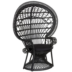 Peacock Chair EMMANUELLE Rattan Black