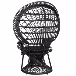 Peacock Chair EMMANUELLE Rattan Black