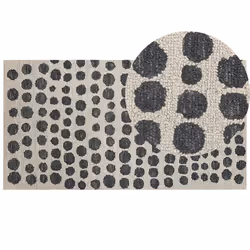 Wool Area Rug  80 x 150 cm Beige and Black HAVRAN