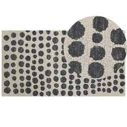 Wool Area Rug  80 x 150 cm Beige and Black HAVRAN