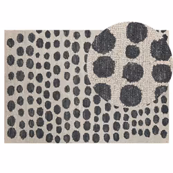Wool Area Rug 140 x 200 cm Beige and Black HAVRAN