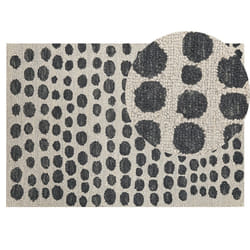 Wool Area Rug 140 x 200 cm Beige and Black HAVRAN
