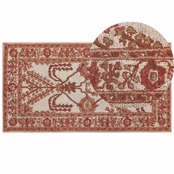 Wool Area Rug 80 x 150 cm Orange and Beige ADILCEVAZ