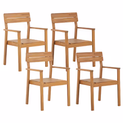 Garden Dining Set 4 Seater FORNELLI Acacia Wood Brown