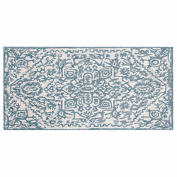 Wool Area Rug 80 x 150 cm White and Blue AHMETLI