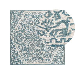 Wool Area Rug 200 x 200 cm White and Blue AHMETLI