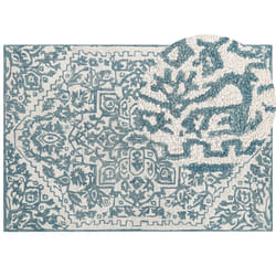 Wool Area Rug 160 x 230 cm White and Blue AHMETLI