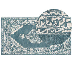 Wool Area Rug 80 x 150 cm White and Blue GEVAS