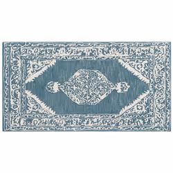 Wool Area Rug 80 x 150 cm White and Blue GEVAS