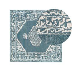Wool Area Rug 200 x 200 cm White and Blue GEVAS