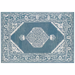 Wool Area Rug 160 x 230 cm White and Blue GEVAS