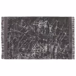 Viscose Area Rug 140 x 200 cm Dark Grey HANLI