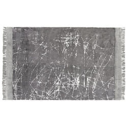 Viscose Area Rug 140 x 200 cm Grey HANLI