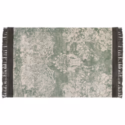 Viscose Area Rug 140 x 200 cm Green and Beige AKARSU