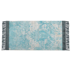 Viscose Area Rug 80 x 150 cm Blue and Beige AKARSU