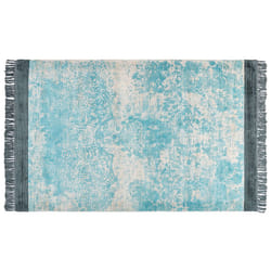Viscose Area Rug 140 x 200 cm Blue and Beige AKARSU