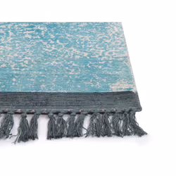 Viscose Area Rug 140 x 200 cm Blue and Beige AKARSU