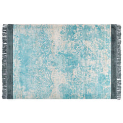 Viscose Area Rug 160 x 230 cm Blue and Beige AKARSU