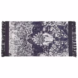 Viscose Area Rug 80 x 150 cm Violet and White AKARSU
