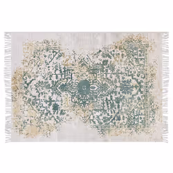 Vintage Area Rug 140 x 200 cm Beige and Green BOYALI
