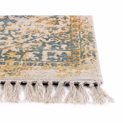 Vintage Area Rug 140 x 200 cm Yellow and Green BOYALI