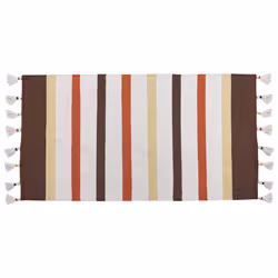 Cotton Area Rug 80 x 150 cm Brown and Beige HISARLI